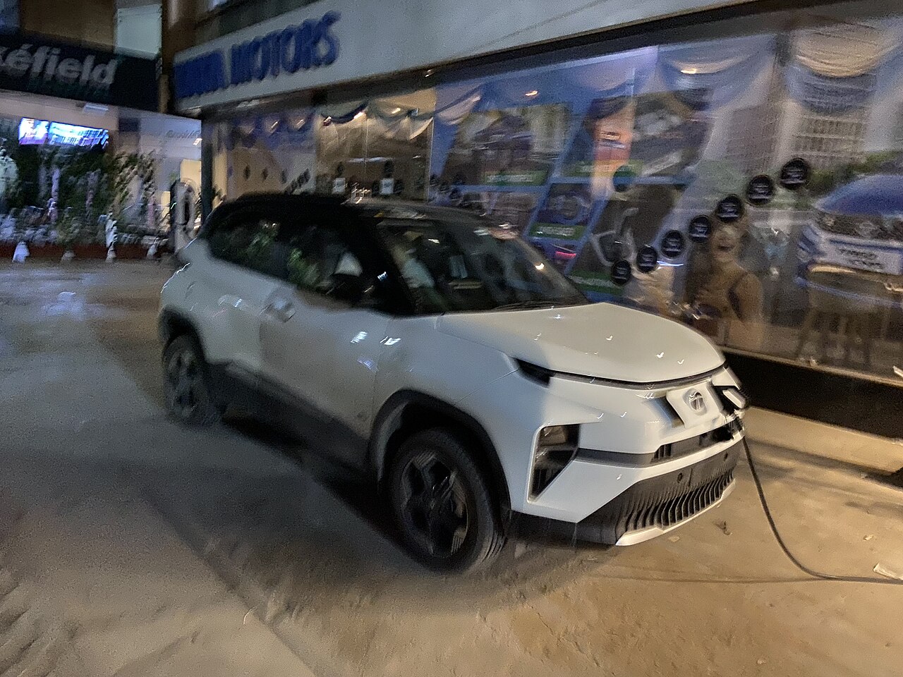 Tata Punch.ev exterior front three-quarter view